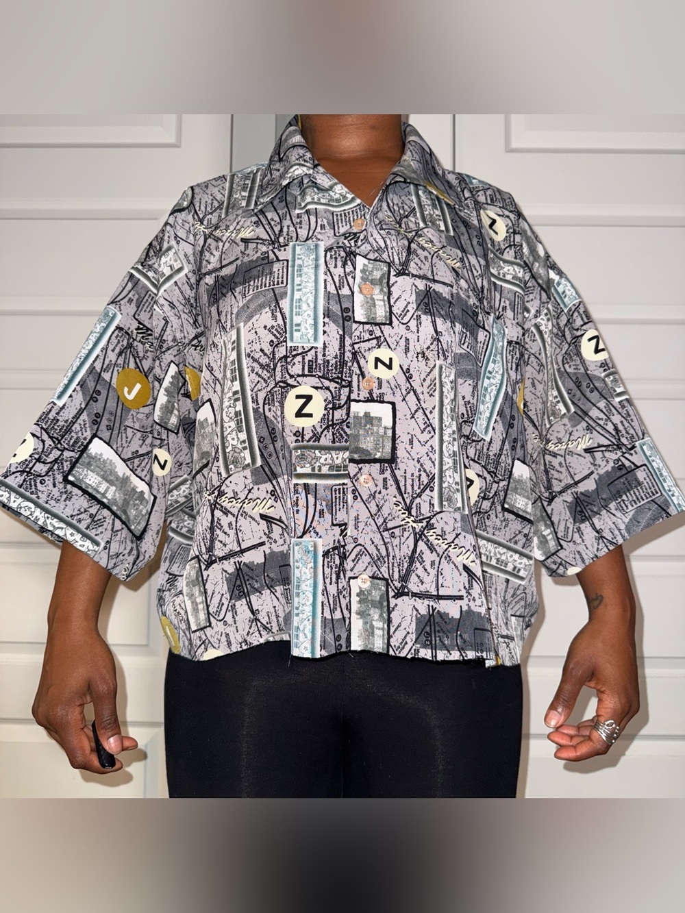 Vintage Rocawear “Map of Brooklyn” Button-Up